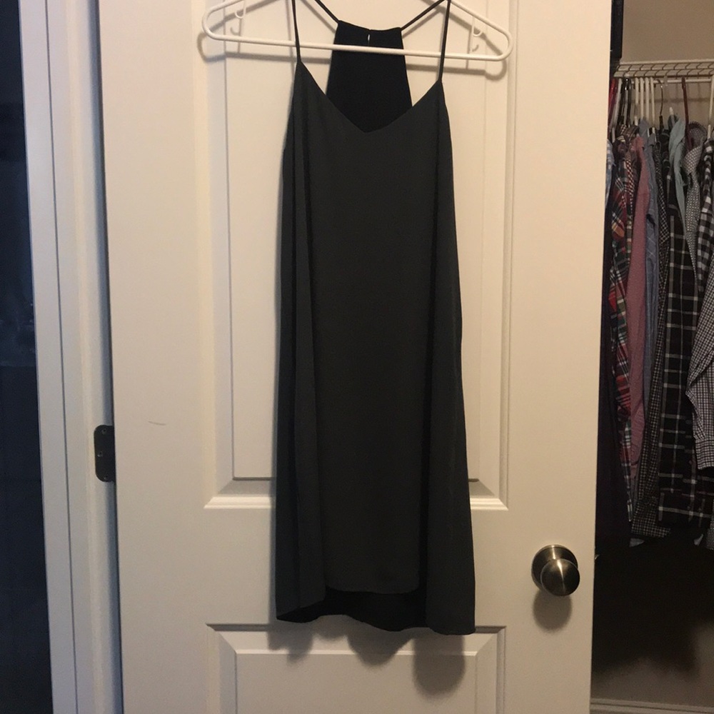 Grey and black reversible shift dress